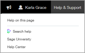 Help and support selected.